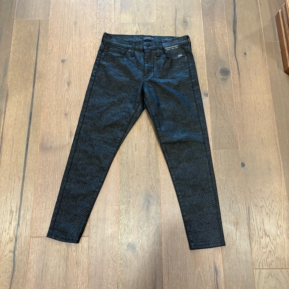 Banana Republic $110 NWT 27/4 P coated snakeskin mid-rise skinny ankle jeans - Picture 5 of 13